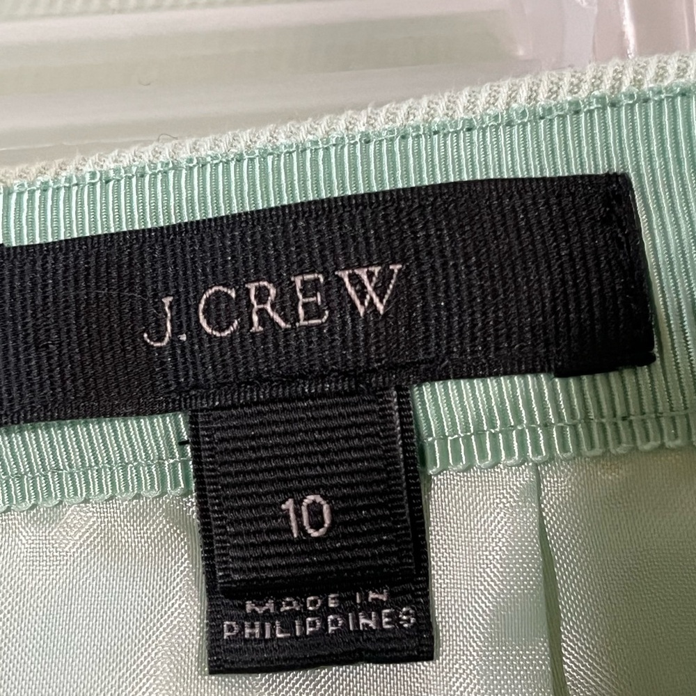 MINT GREEN J CREW A-LINE MINI SKIRT WITH FRONT POCKETS, AND BOX PLEAT SIZE 10 - Picture 8 of 10